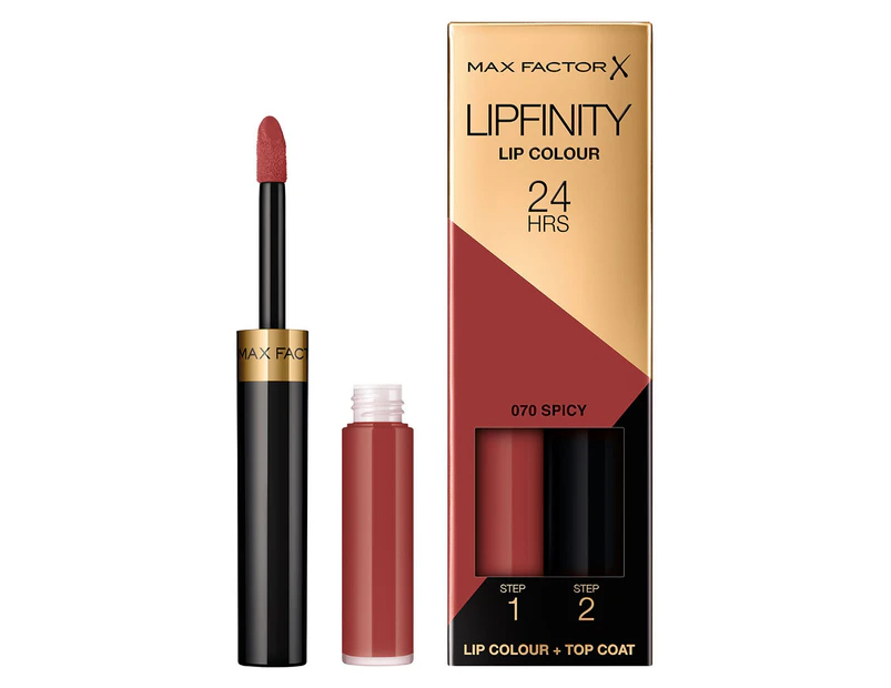 Max Factor Lipfinity 2-Step Lip Colour & Top Coat 4.2mL - Spicy