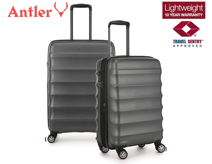 Antler 2-Piece Juno Metallic DLX Hardcase Luggage/Suitcase Set - Charcoal