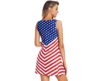 Azura Exchange Fourth Of July Sleeveless Flag Dress