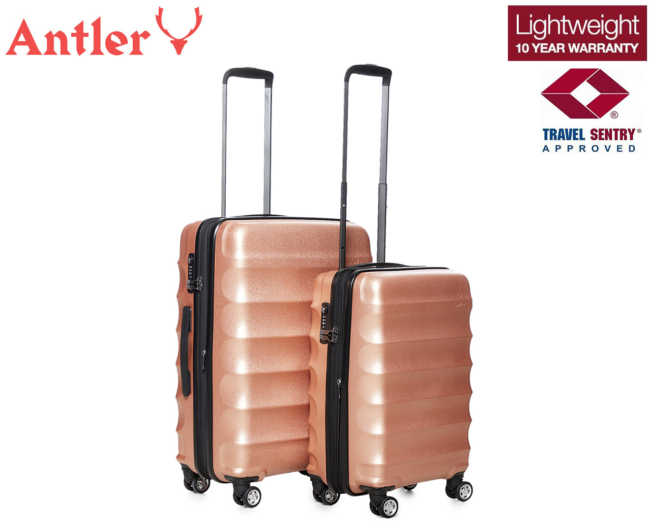 antler rose gold suitcase