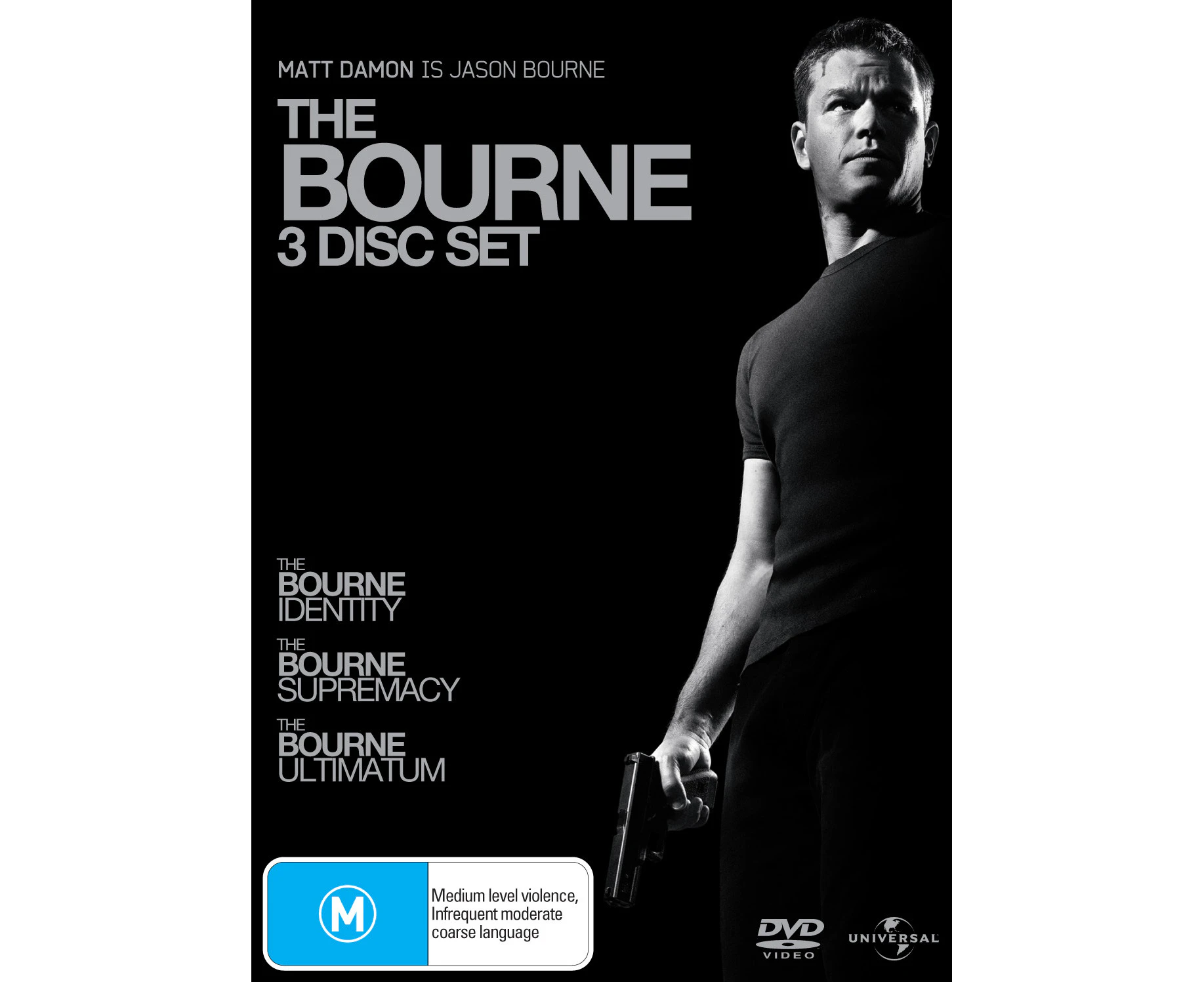 The Bourne 3 Disc Set - Rare DVD Aus Stock New Region 2,4