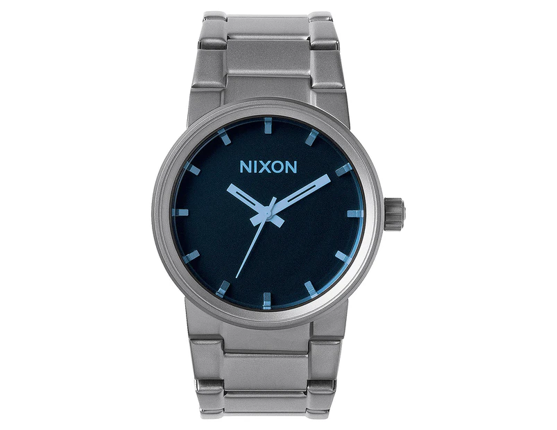 Nixon Men's 40mm Cannon Stainless Steel Watch - Gunmetal/Blue Crystal
