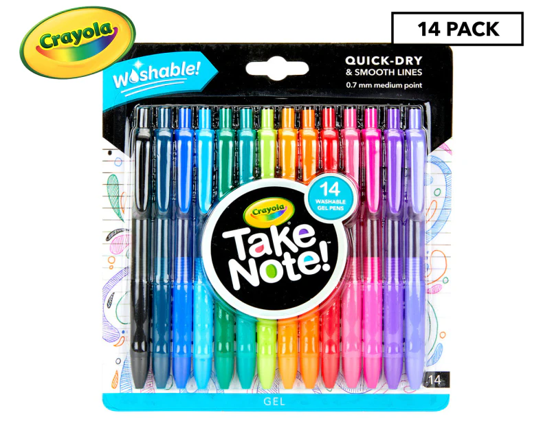 Crayola Take Note! Washable Gel Pens 14-Pack