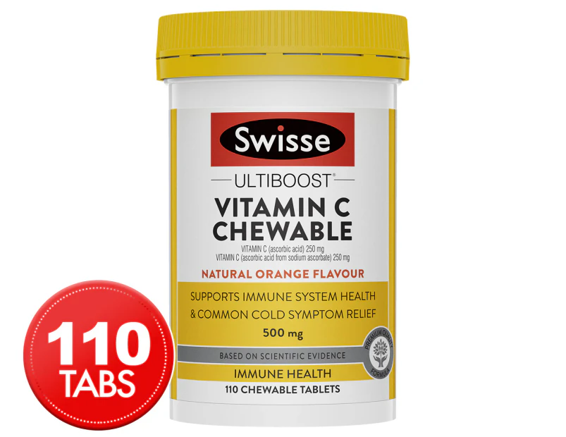 Swisse Ultiboost Chewable Vitamin C Orange 500mg 110 Tabs