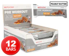 12 x Musashi Pre Workout Energy Bars Peanut Butter Choc 65g