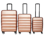Antler 3-Piece Juno Metallic DLX Hardcase Luggage/Suitcase Set - Rose Gold
