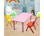 120x60cm Kid's Adjustable Rectangle Pink Table & 4 Mixed Chairs Set