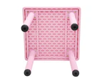 60x60cm Kid's Adjustable Square Pink Table & 4 Mixed Chairs Set