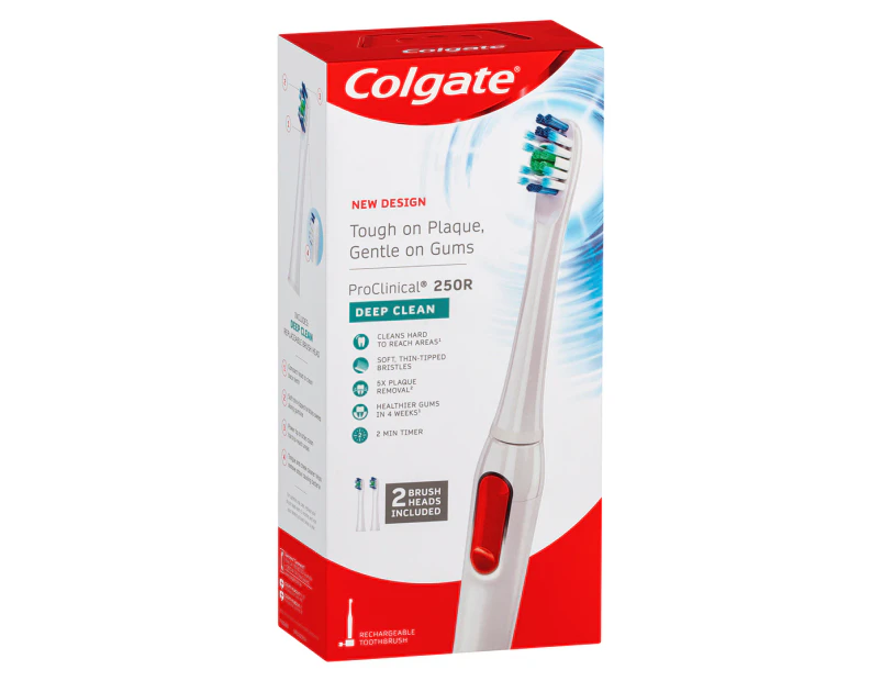 Colgate ProClinical 250R Deep Clean White Rechargeable Electric Toothbrush - Soft