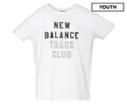 New Balance Girls' Track Club Tee / T-Shirt / Tshirt - White