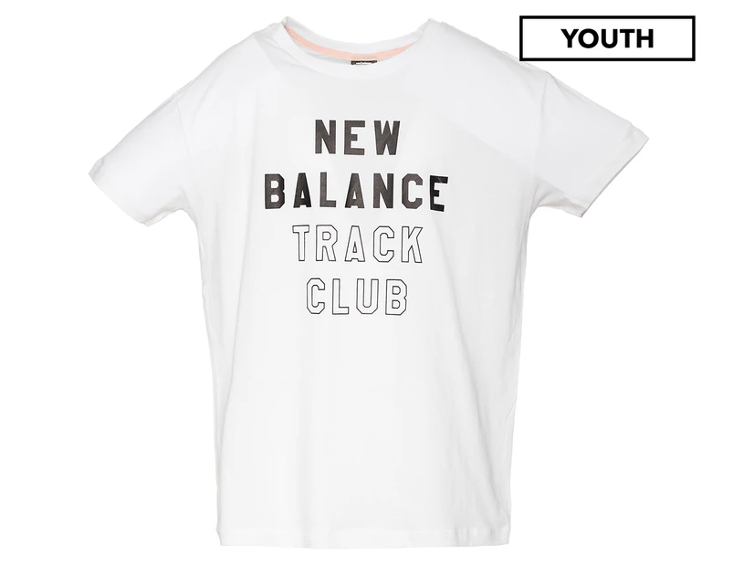New Balance Girls' Track Club Tee / T-Shirt / Tshirt - White
