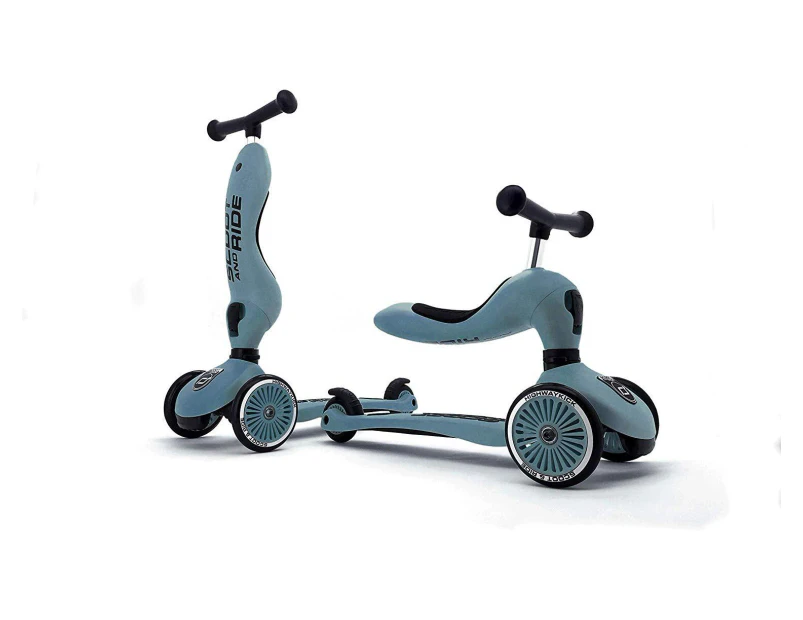 Scoot & Ride Highwaykick 1 Kids Ride-On Balance Bike / Kick Scooter Steel Grey