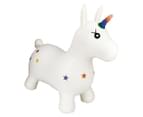 HappyHopperz White Unicorn Bouncer Ride-On Toy 1