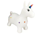 HappyHopperz White Unicorn Bouncer Ride-On Toy