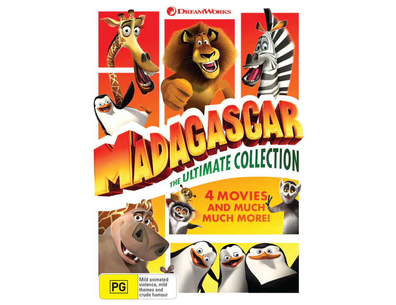 Madagascar and Penguins of Madagascar 4 Movie Collection Box Set DVD Region  4 .au