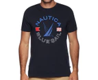 Nautica Men's Blue Sail Graphic Tee / T-Shirt / Tshirt - Navy