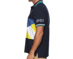 Nautica Men's Blue Sail Hydro Race Navtech Pieced Polo Tee / T-Shirt / Tshirt - Navy