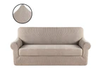 Sofa Cover Stretch 1 2 3 Seater Easy Fit Lounge Couch Super Quality Slipcovers - Sand