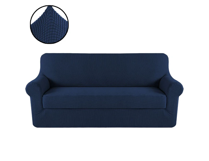 Sofa Cover Stretch 1 2 3 Seater Easy Fit Lounge Couch Super Quality Slipcovers - Navy