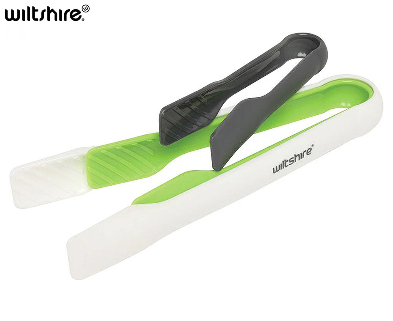 Wiltshire Kitchen Tongs 3-Pack - White/Green/Black