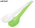 Wiltshire 2-in-1 Salad Server & Tong Set - White/Green
