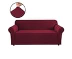 Easy Fit Stretch 1/2/3/ Seater Sofa Covers Couch Covers Sofa Slipcover Lounge Covers Furniture Slipcover Protector Cover, Burgundy Red 1