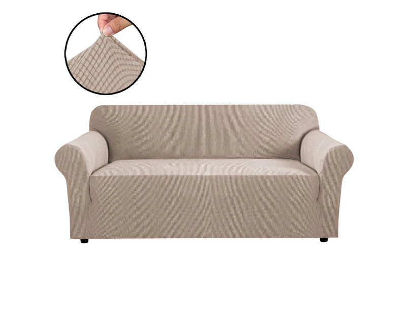 Easy Fit Stretch 1/2/3/ Seater Couch Sofa Slipcover Protector Cover, Sand