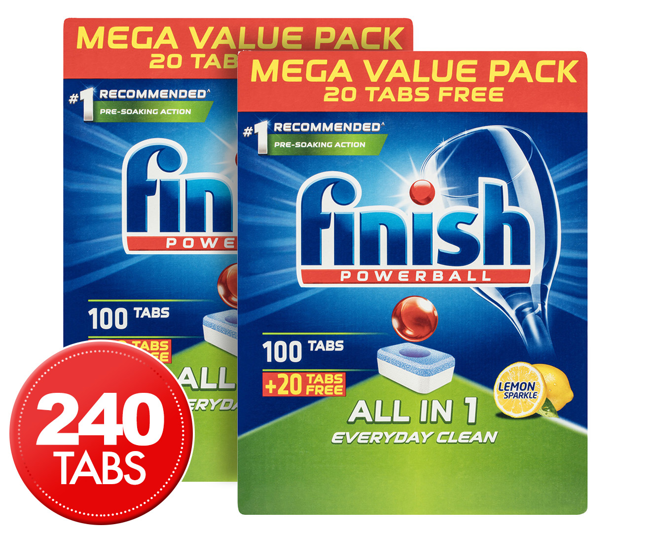 Buy Finish Powerball All In 1 Dishwasher Tablets Lemon Sparkle online at