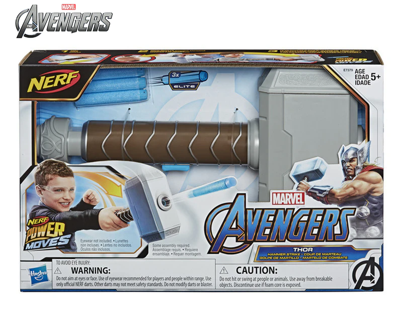 NERF Power Moves: Marvel Avengers Thor Hammer Shooter Toy