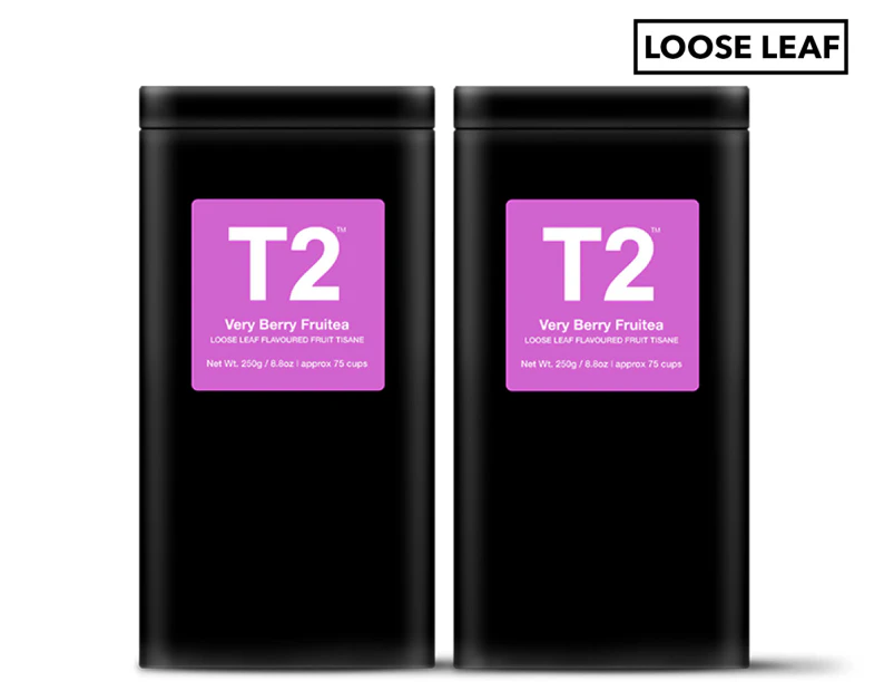2 x T2 Loose Leaf Everyday Tin Very Berry Fruitea 250g