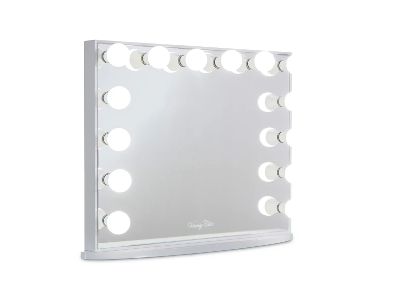 Large Frameless Hollywood Makeup Mirror with LED Lights (White)