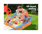 Keezi Kids Sandpit Boat Wooden Outdoor Play Sand Pit Toys Box Children Large Keezi