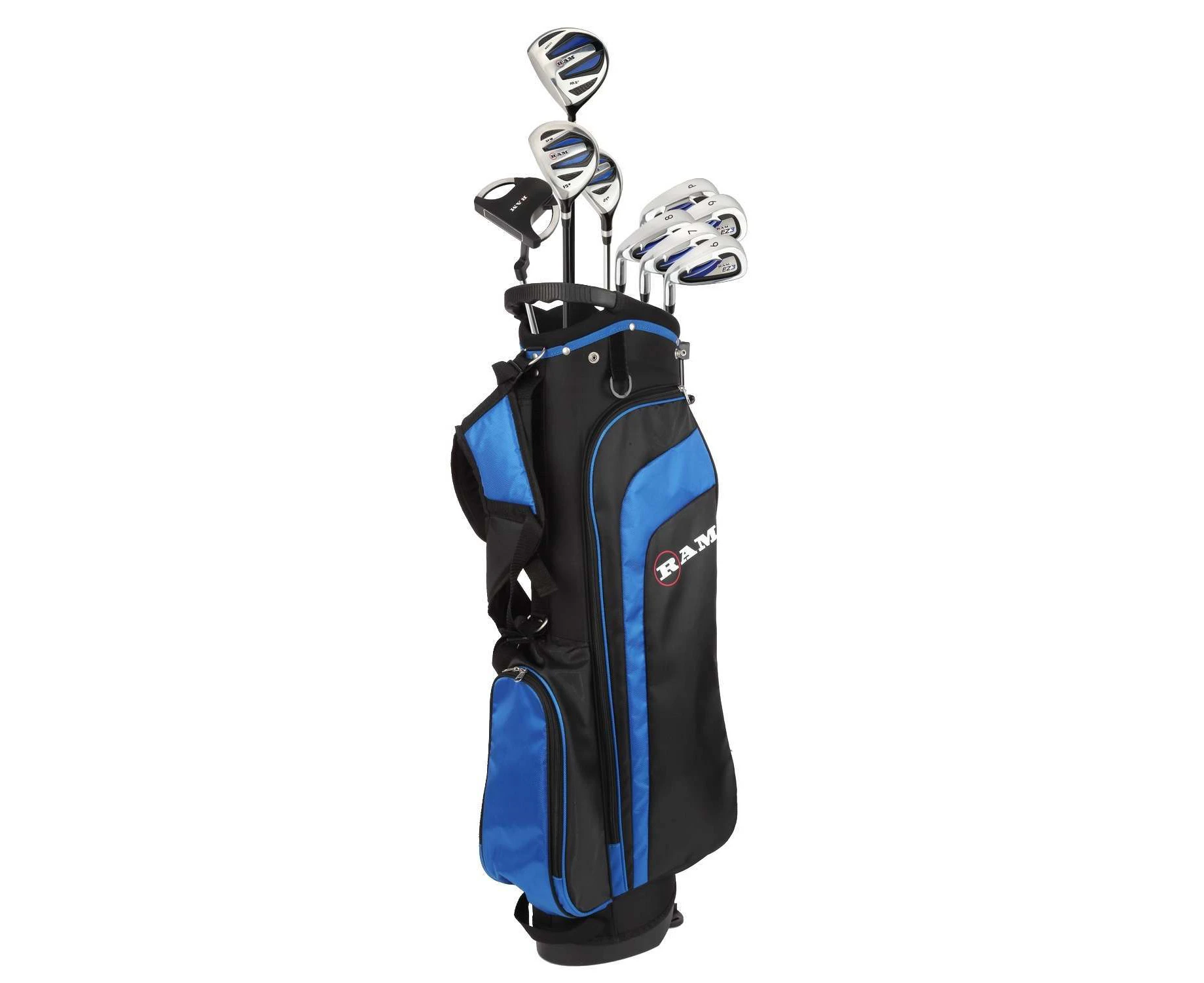 Ram Golf EZ3 Golf Clubs Set with Stand Bag - Graphite/Steel Shafts, Mens Left Hand