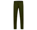 Egomilano Mens Chino Long Pants Solid Slim Fit Casual Smart Wear -Olive