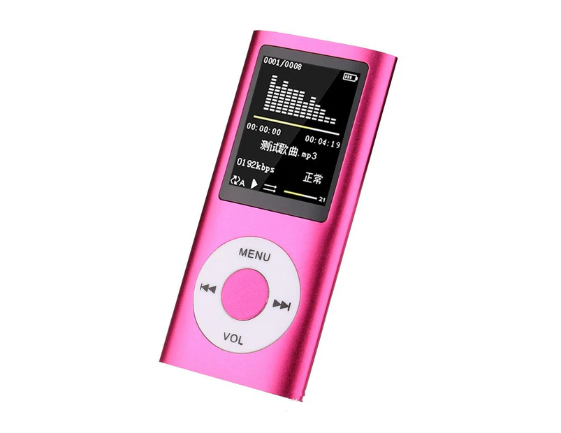 WIWU MP4 Player + 8GB SD Card MP3 Digital Video 1.8" LCD Media Player Pink