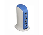 WIWU 6-Port USB Wall Charger Desktop Charging Station Quick Charge 2.1 Australian specifications-Blue