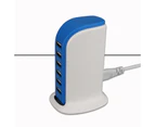 WIWU 6-Port USB Wall Charger Desktop Charging Station Quick Charge 2.1 Australian specifications-Blue