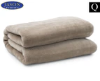 Jason Faux Mink Queen Bed Blanket - Linen