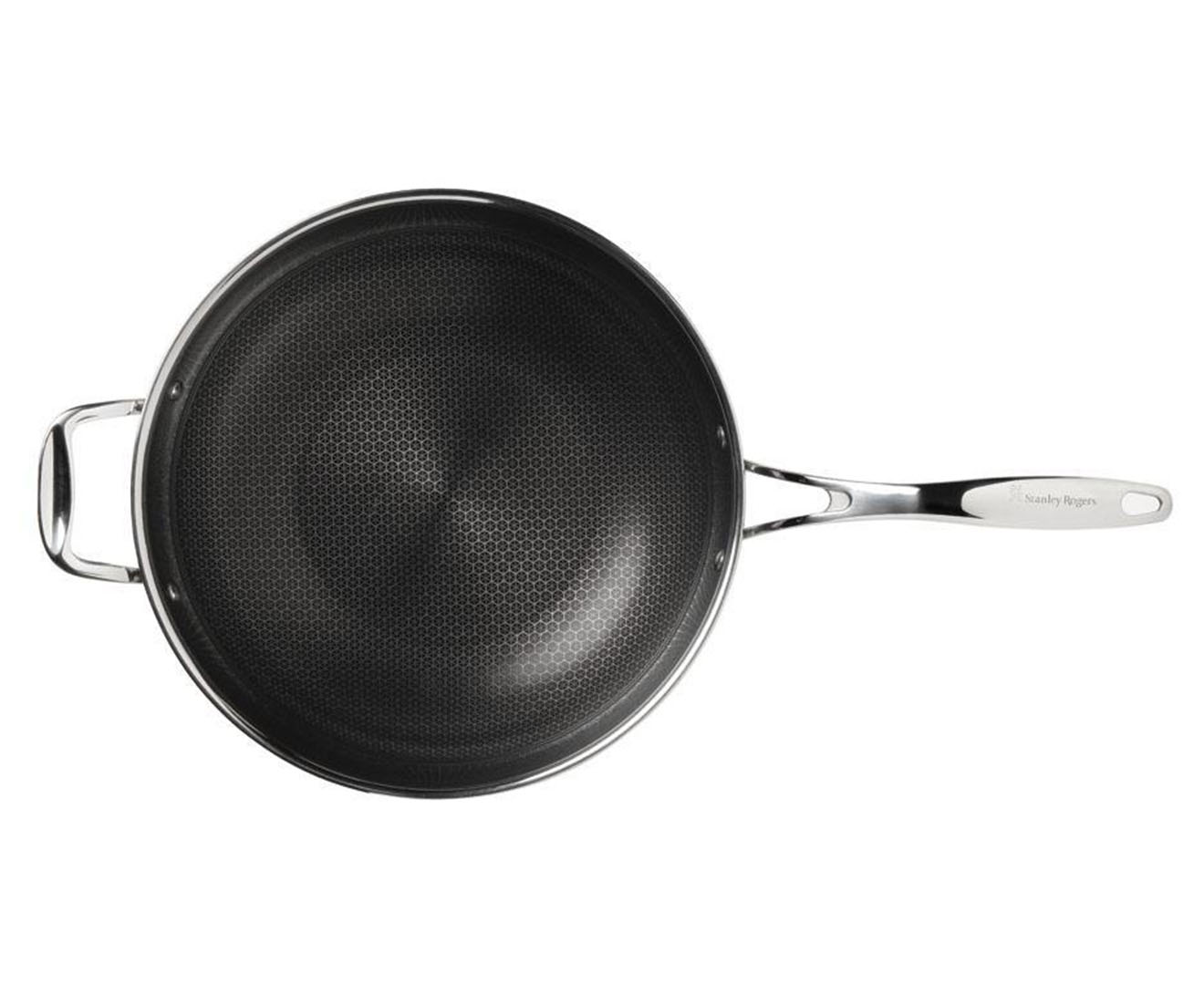 .com HexClad Hybrid Stainless Steel 10 Inch Wok Pan with