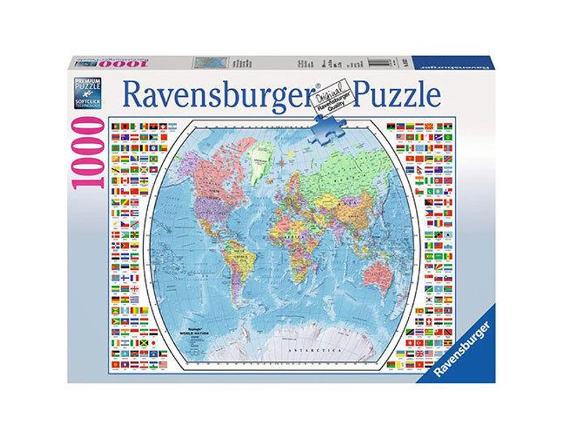 Ravensburger 19633-3 Political World Map Puzzle 1000pc