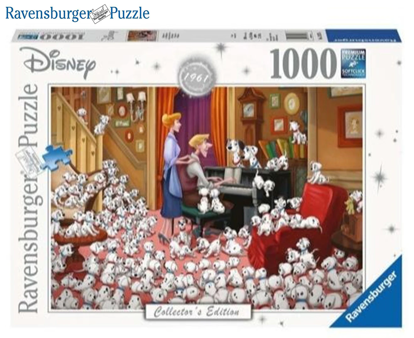 1000pc Ravensburger Disney Moments 101 Dalmatians Adult Jigsaw Puzzle 70x50cm