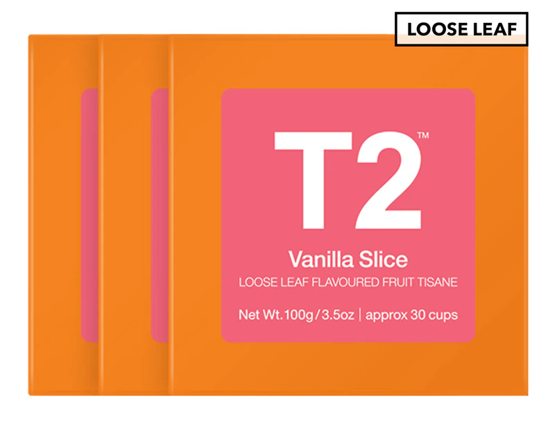 3 x T2 Loose Leaf Gift Cube Vanilla Slice 100g
