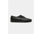 Vans Mens Authentic Leather Sneakers In Black Sneakers Low Top