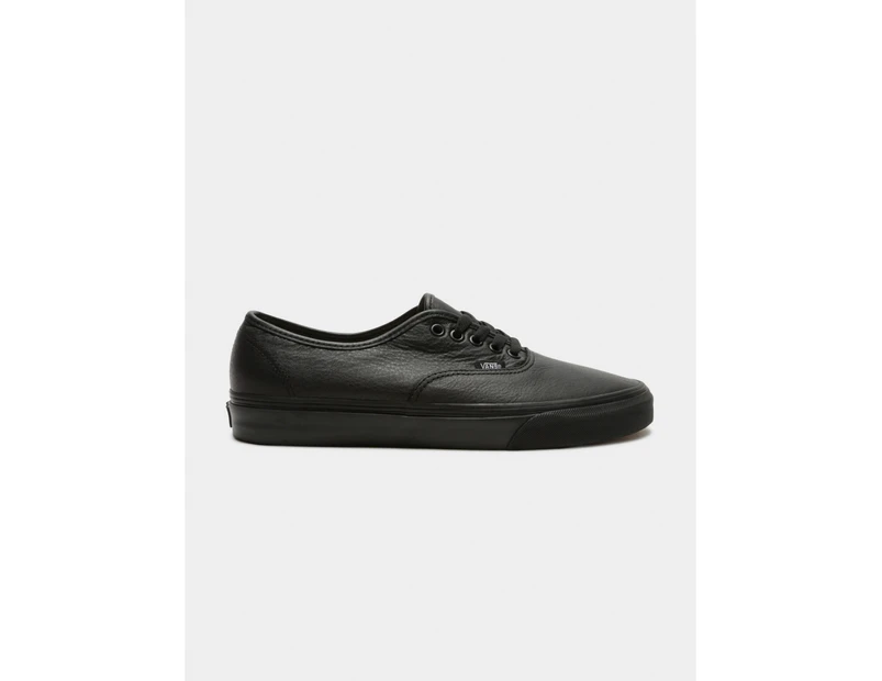 Vans Mens Authentic Leather Sneakers In Black Sneakers Low Top