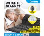 DreamZ 5KG Weighted Blanket Promote Deep Sleep Anti Anxiety Single Dark Grey