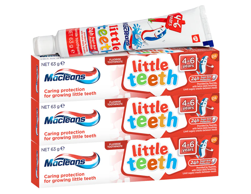 3 x Macleans Little Teeth Kids' Toothpaste 63g