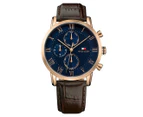 Tommy Hilfiger Men's 44mm Kane Leather Chronograph Watch - Brown
