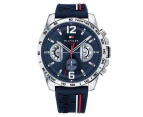 Tommy Hilfiger Men's 46mm 1791476 Silicone Watch - Navy