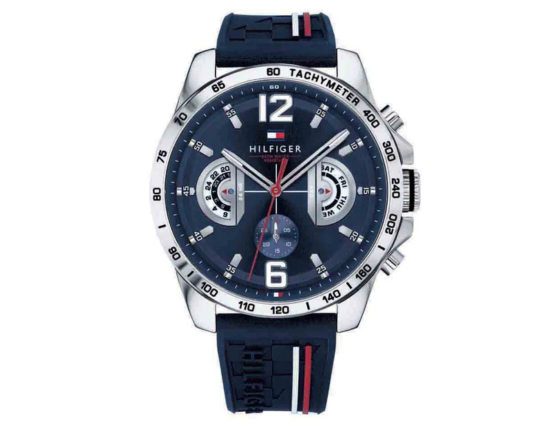 Tommy Hilfiger Men's 46mm 1791476 Silicone Watch - Navy