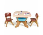Kids Table and Chairs Set, Toy Storage Box, Activity Play Desk, Children Furniture